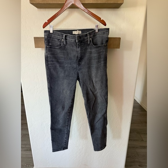 Madewell|Classic off Black/gray Women's Jeans,10” high rise skinny crop,size 32• - Picture 7 of 16
